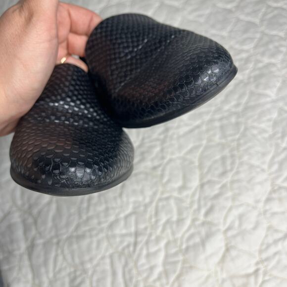 Ecco Womens Ballet Flats EU 41 US 10 Touch 2.0 Buffed Silver Black Leather Scale - Picture 6 of 8